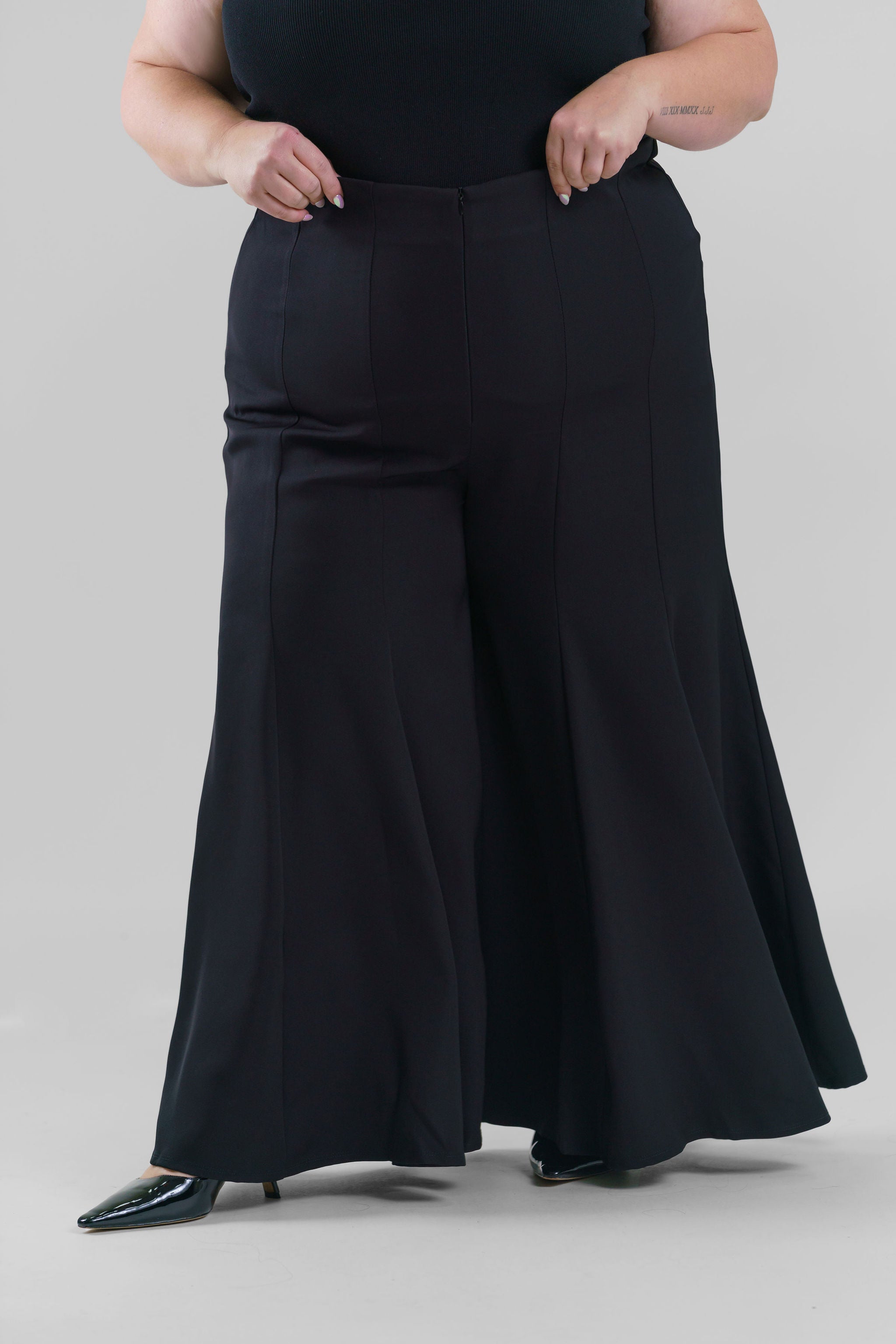 womens black dress pants plus size The Ultimate Wide Leg Pant