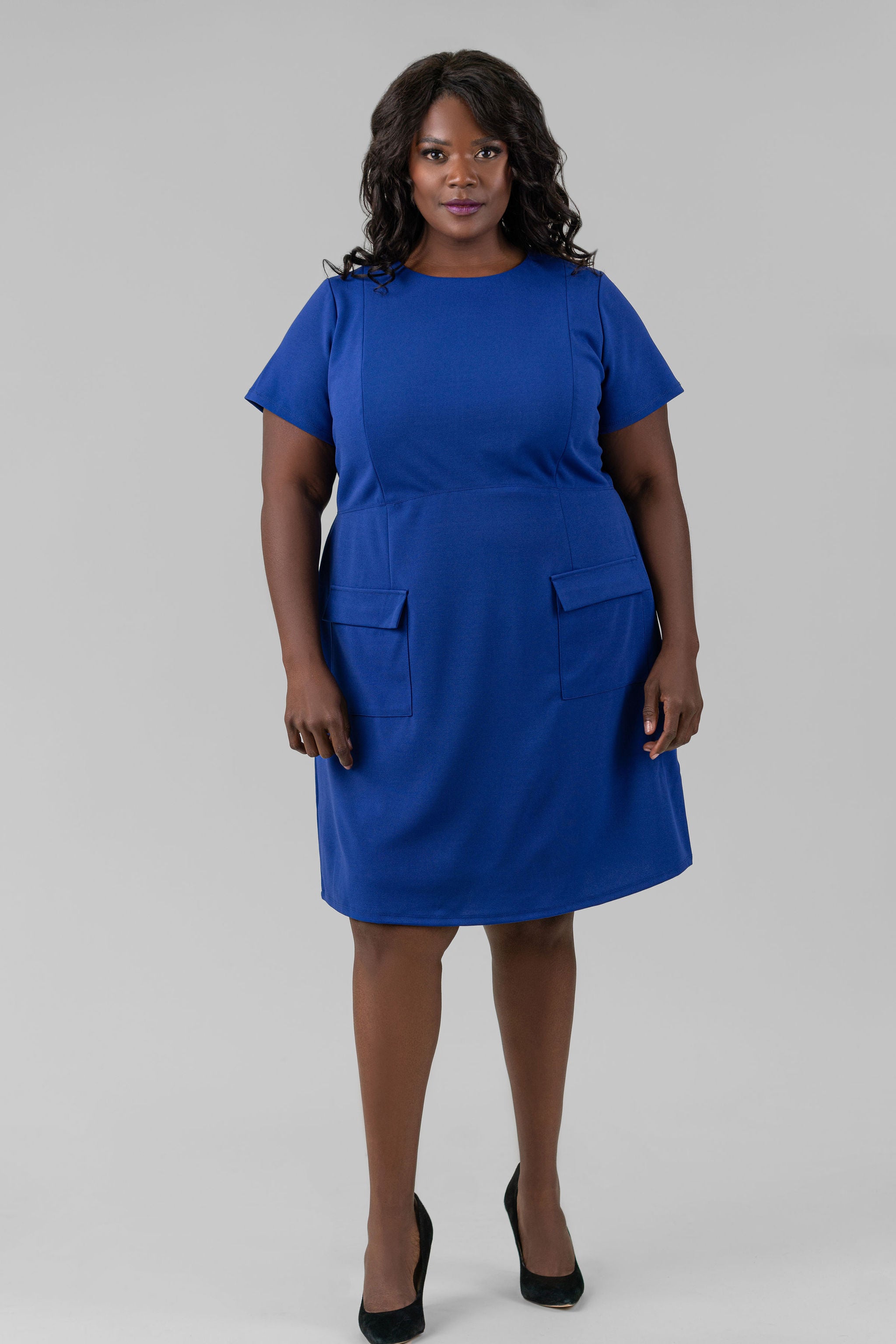 ZIGGY CREPE DRESS, 16 / Cobalt by Donna Morgan AMOUR781 ZIGGY CREPE DRESS, 16 / Cobalt by Donna Morgan AMOUR781