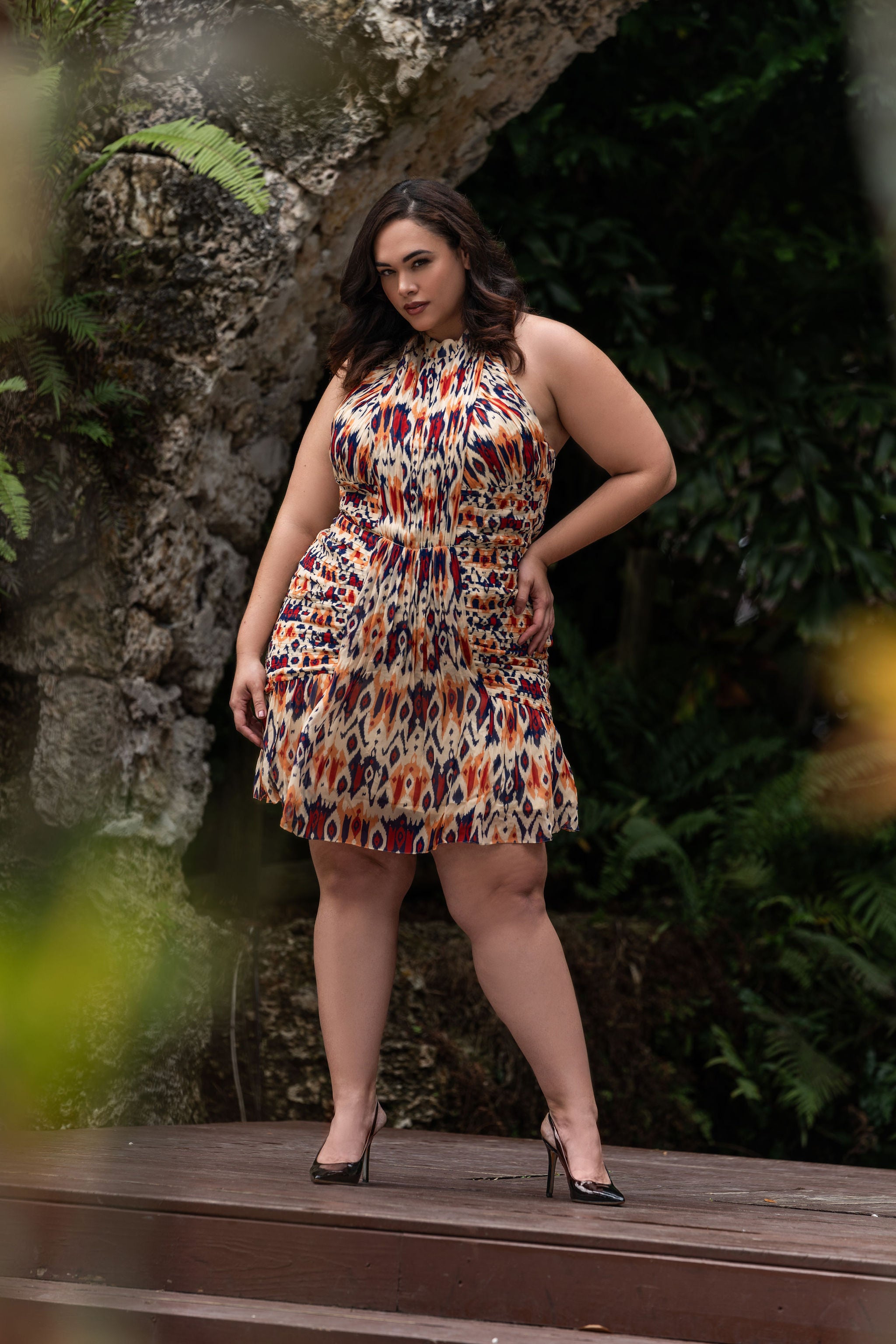 REBEKAH HALTER NECK DRESS, 3X / Tribal by Verb AMOUR781 REBEKAH HALTER NECK DRESS, 3X / Tribal by Verb AMOUR781