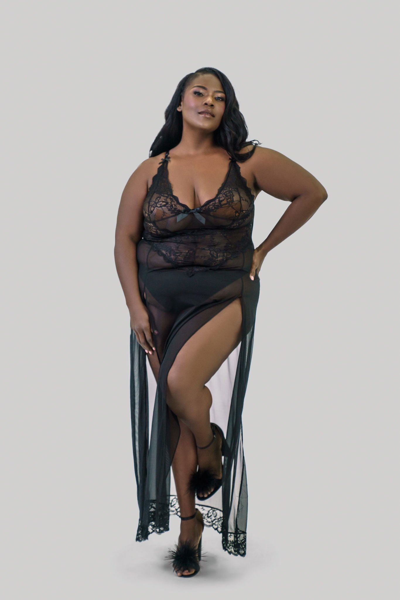 plus size see through lace dress Plus Size Claire Lace Maxi Dress