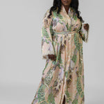 EMBROIDERED FLORAL MAXI ROBE - AMOUR781