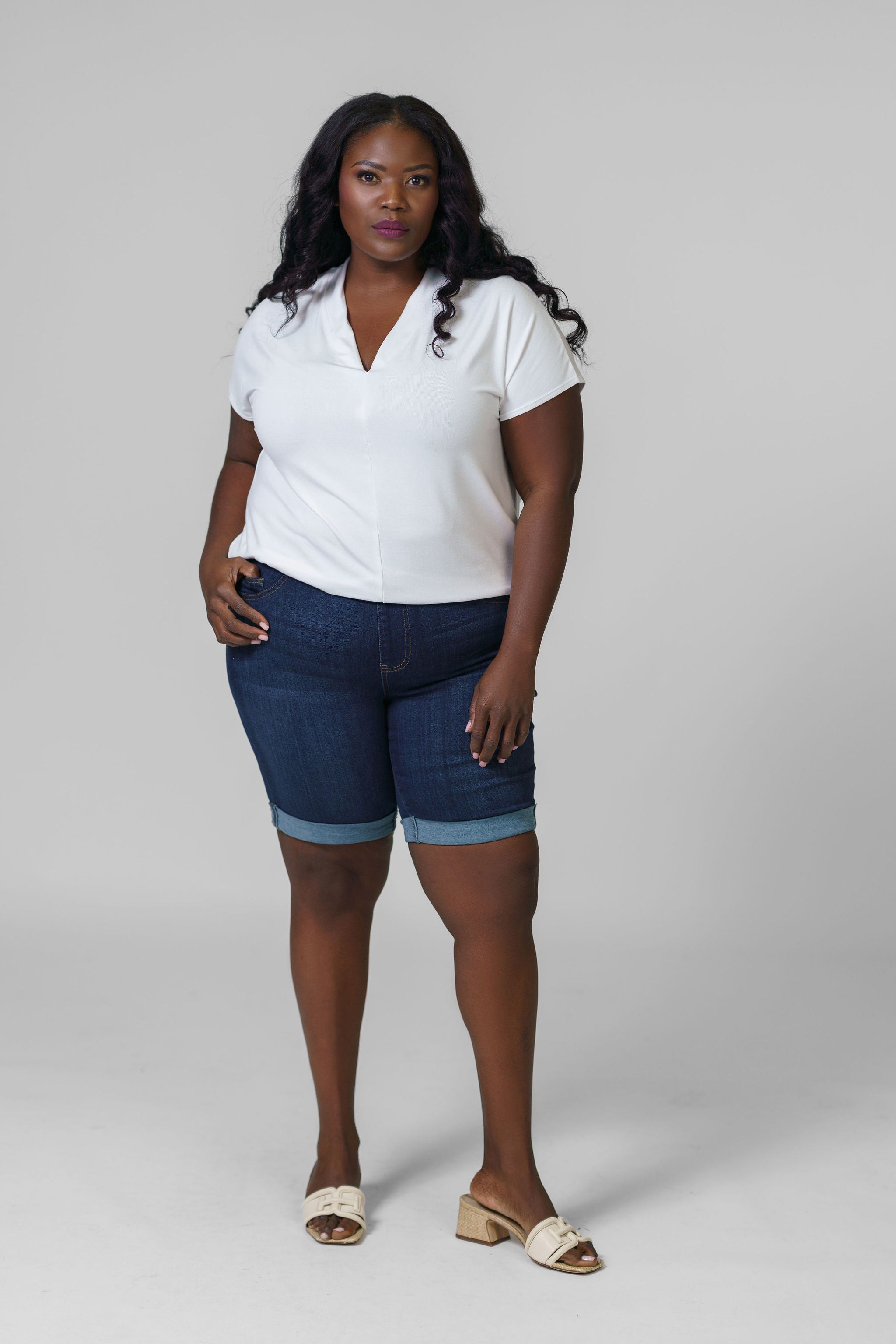 CHLOE PULL ON BERMUDA plus-size - AMOUR781