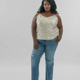 SILVER SEQUIN CAMI TOP plus-size - AMOUR781