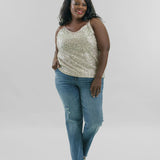 SILVER SEQUIN CAMI TOP plus-size - AMOUR781