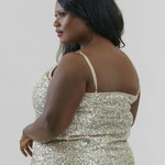SILVER SEQUIN CAMI TOP plus-size - AMOUR781