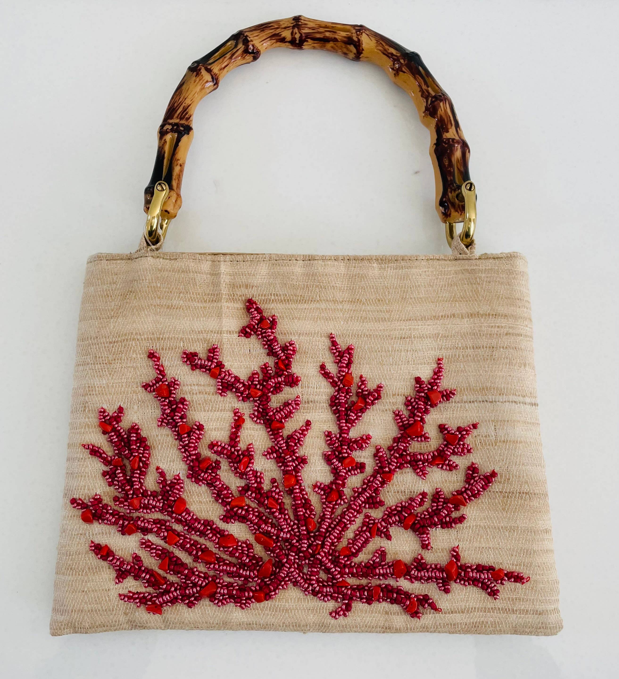 BAMBOO HANDLE CORAL BAG plus-size - AMOUR781
