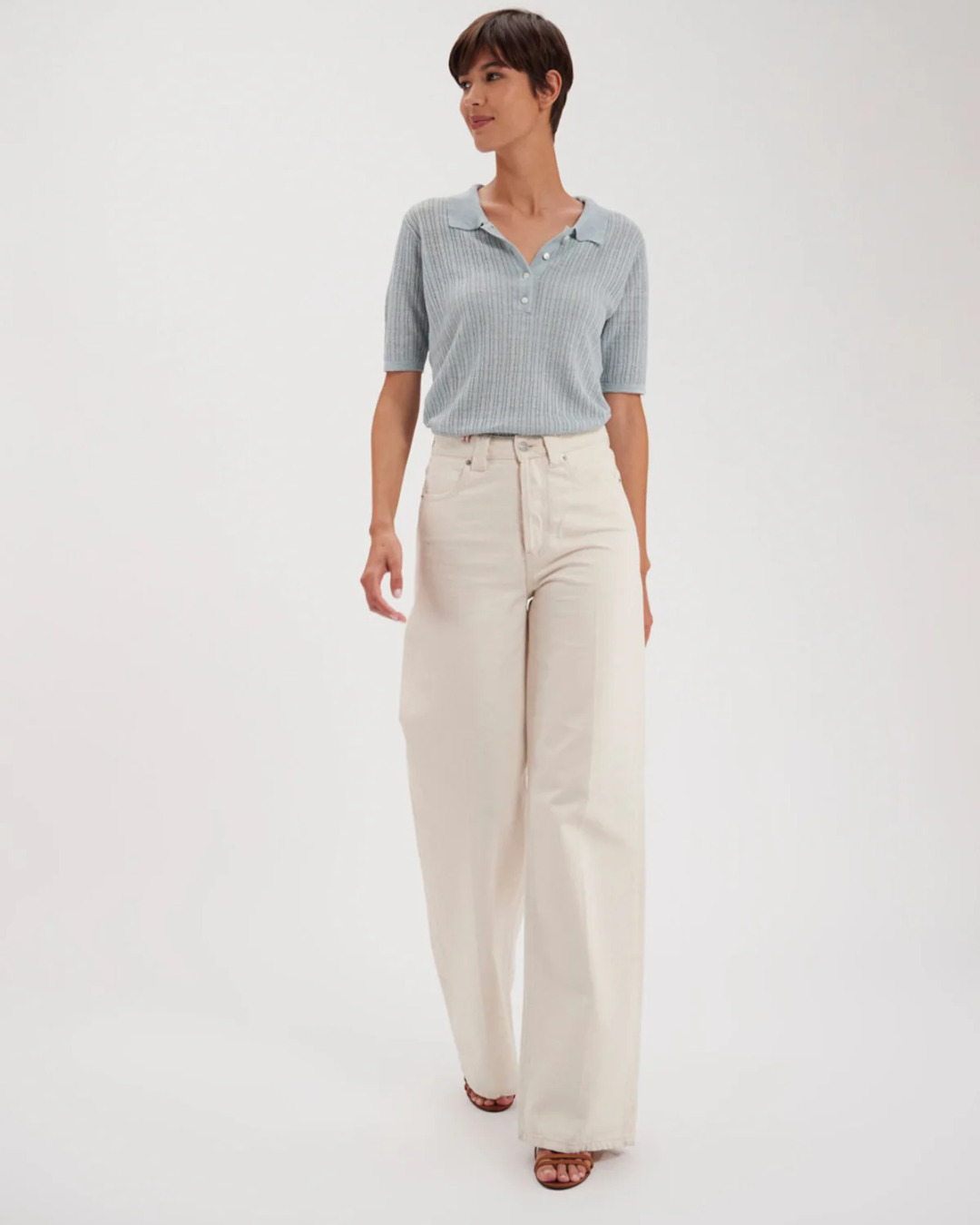 Mara ecru jeans plus-size - AMOUR781