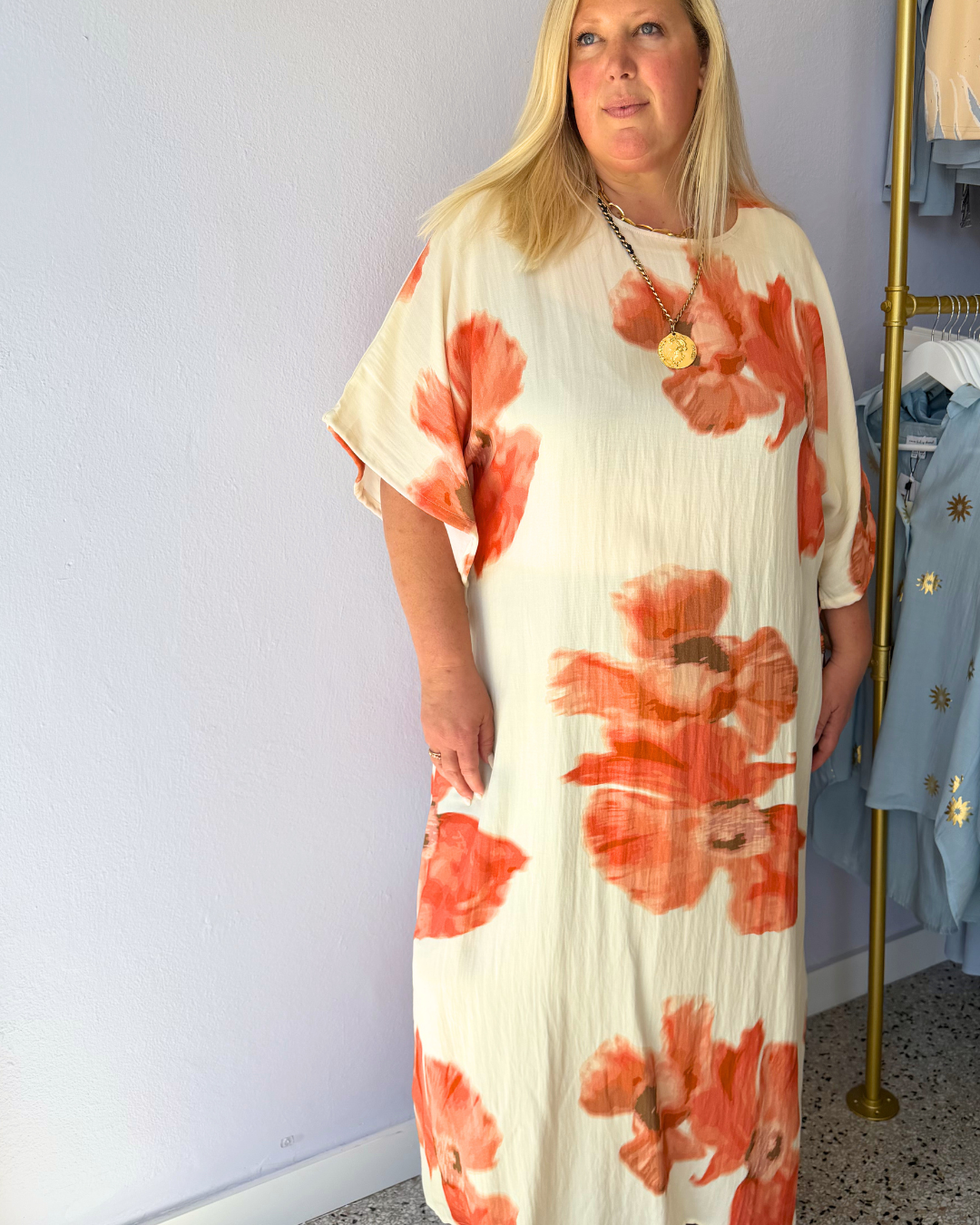 Blurred Floral Simmi Dress plus-size - AMOUR781