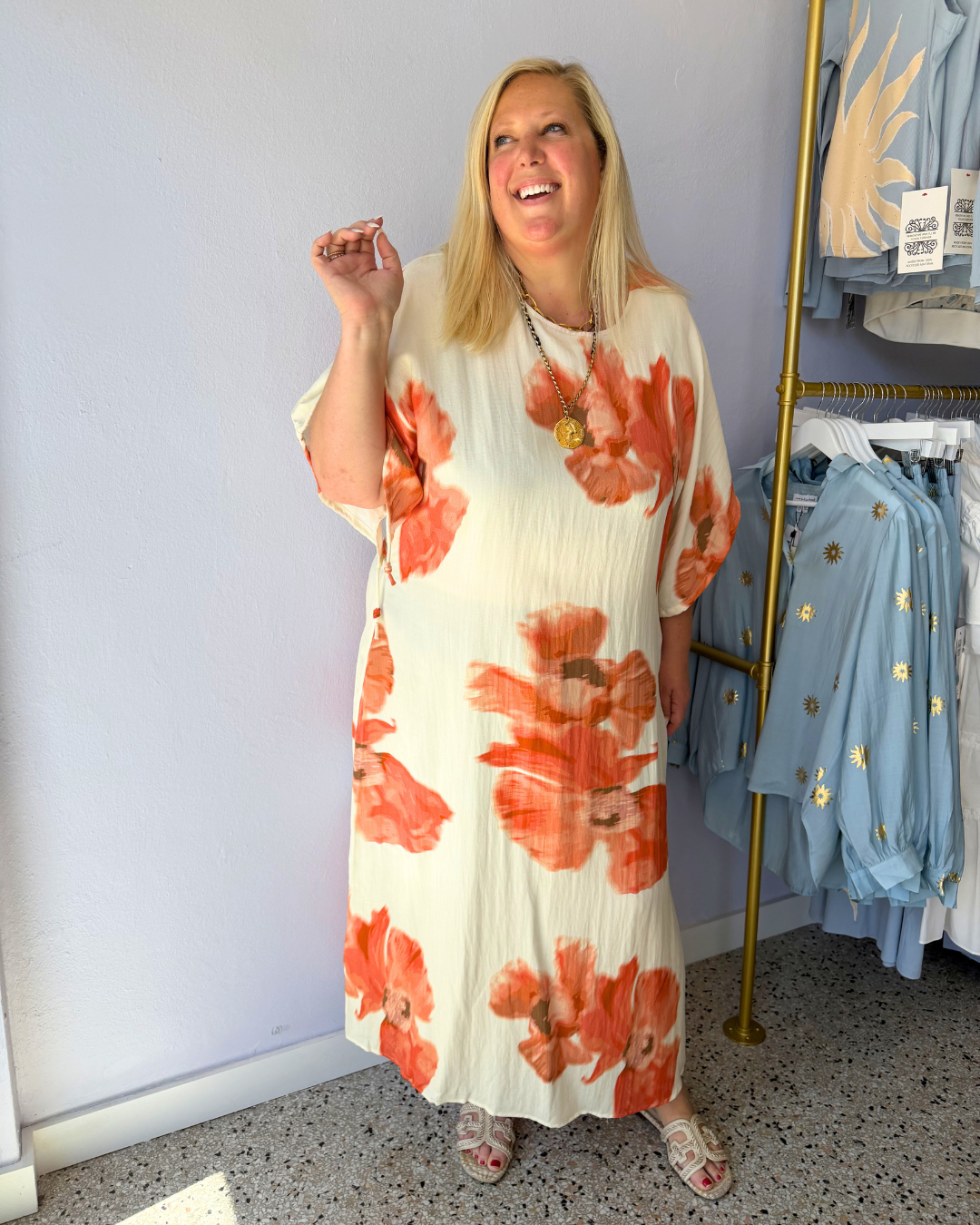 Blurred Floral Simmi Dress plus-size - AMOUR781