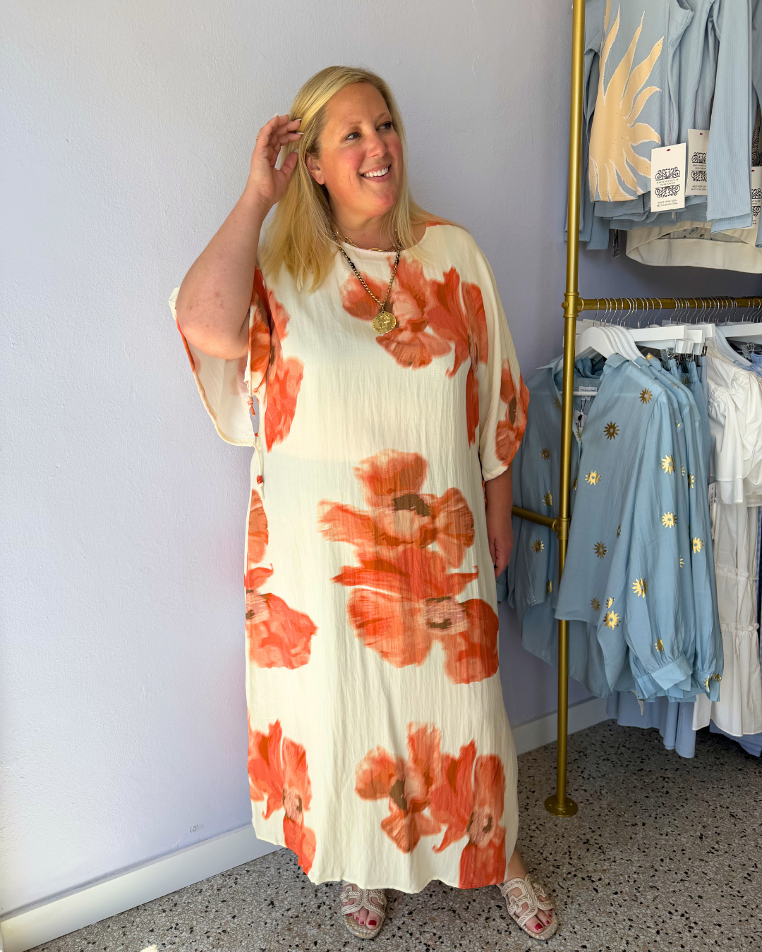 Blurred Floral Simmi Dress plus-size - AMOUR781