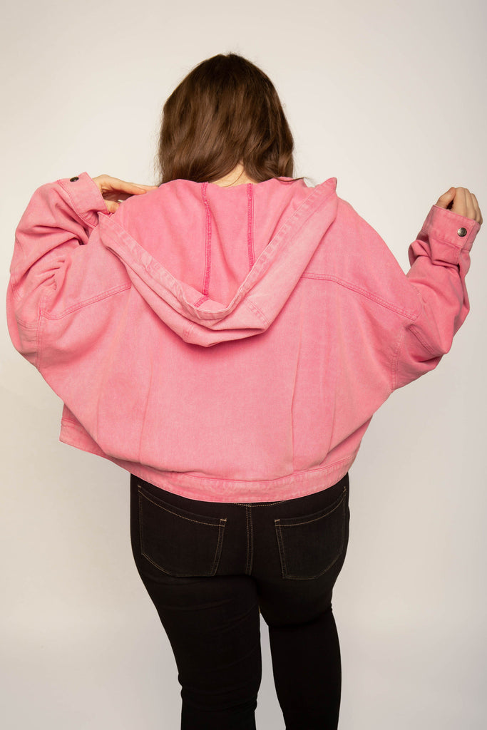 Solid Twill Washed Hoodie Jacket Designed by GeeGee.