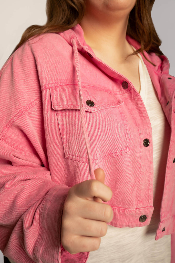 Solid Twill Washed Hoodie Jacket Designed by GeeGee.