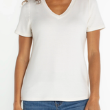 Short Sleeve V-neck Knit Tee plus-size - AMOUR781