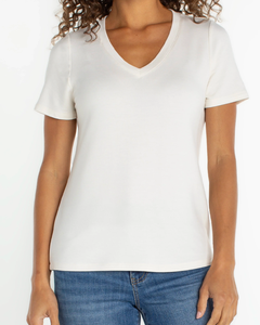 Short Sleeve V-neck Knit Tee plus-size - AMOUR781