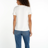 Short Sleeve V-neck Knit Tee plus-size - AMOUR781