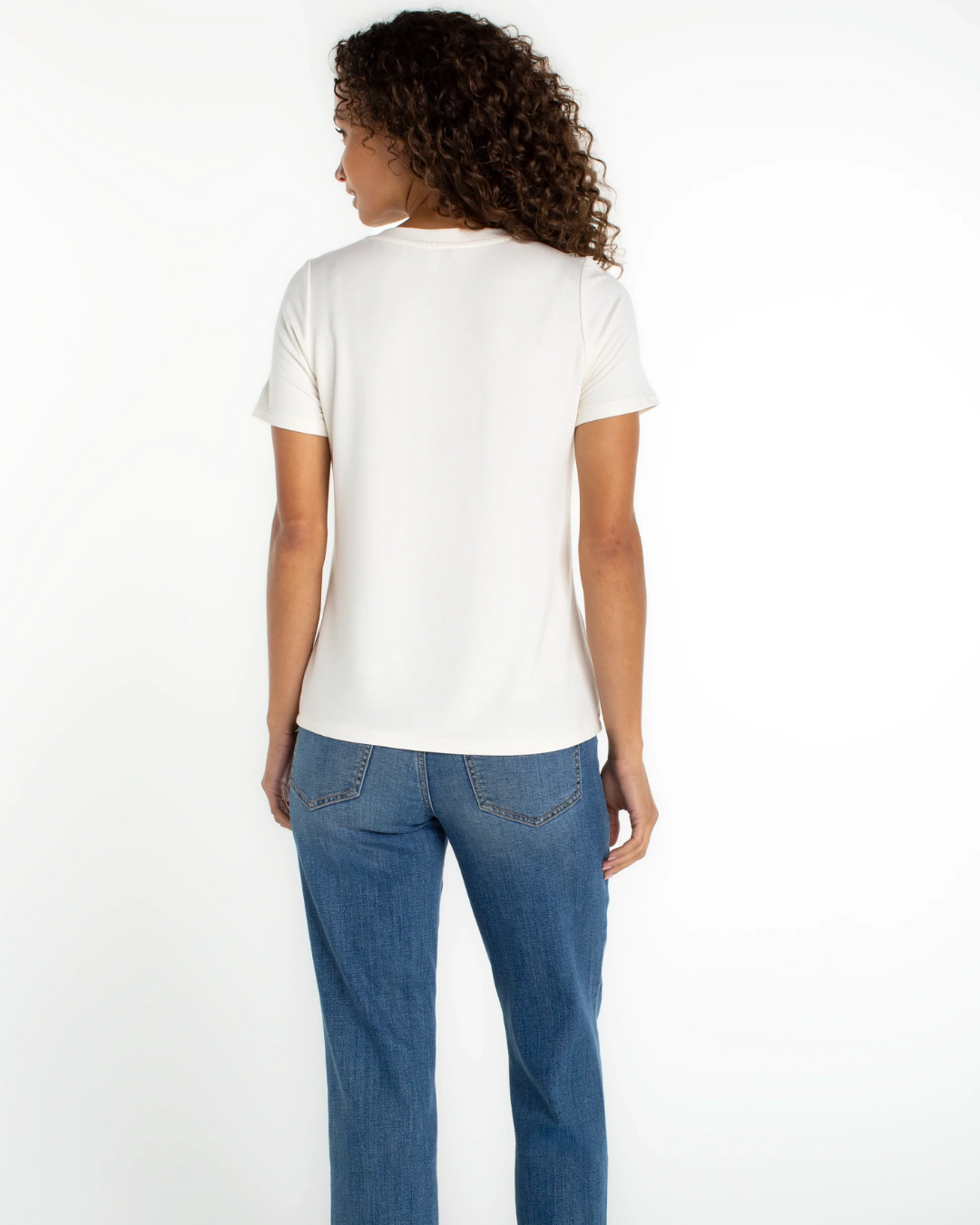 Short Sleeve V-neck Knit Tee plus-size - AMOUR781