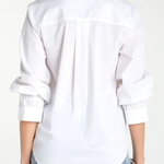 Adjustable Sleeve Button Front Woven Top plus-size - AMOUR781