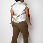 HIGH WAIST CROP FLARE PANT plus-size - AMOUR781
