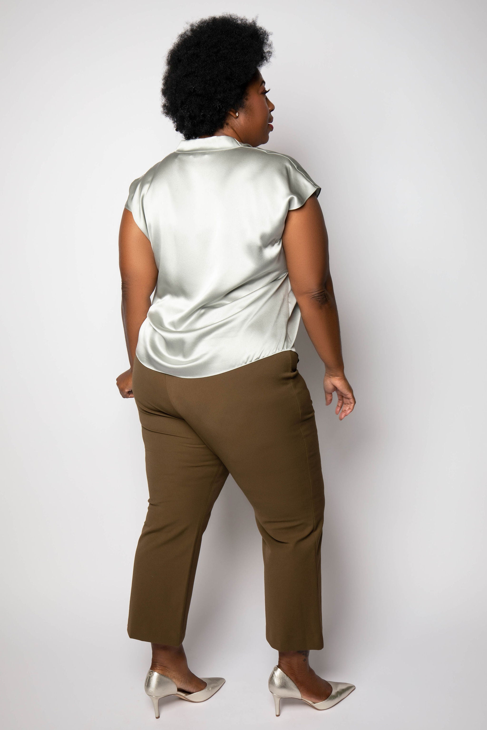 HIGH WAIST CROP FLARE PANT plus-size - AMOUR781