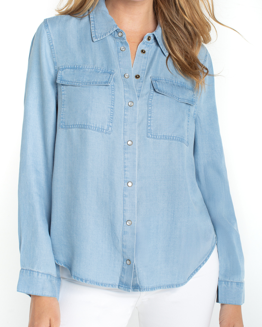 DENIM SHIRT WITH POCKETS plus-size - AMOUR781