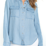 DENIM SHIRT WITH POCKETS plus-size - AMOUR781