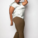 HIGH WAIST CROP FLARE PANT plus-size - AMOUR781