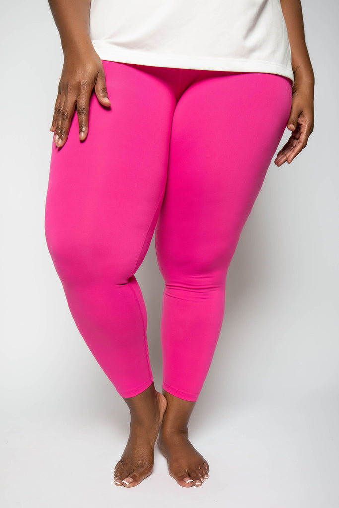 CURVY TAPERED BAND ESSENTIAL SOLID HIGH WAISTED LEGGING Designed by Mono B.
