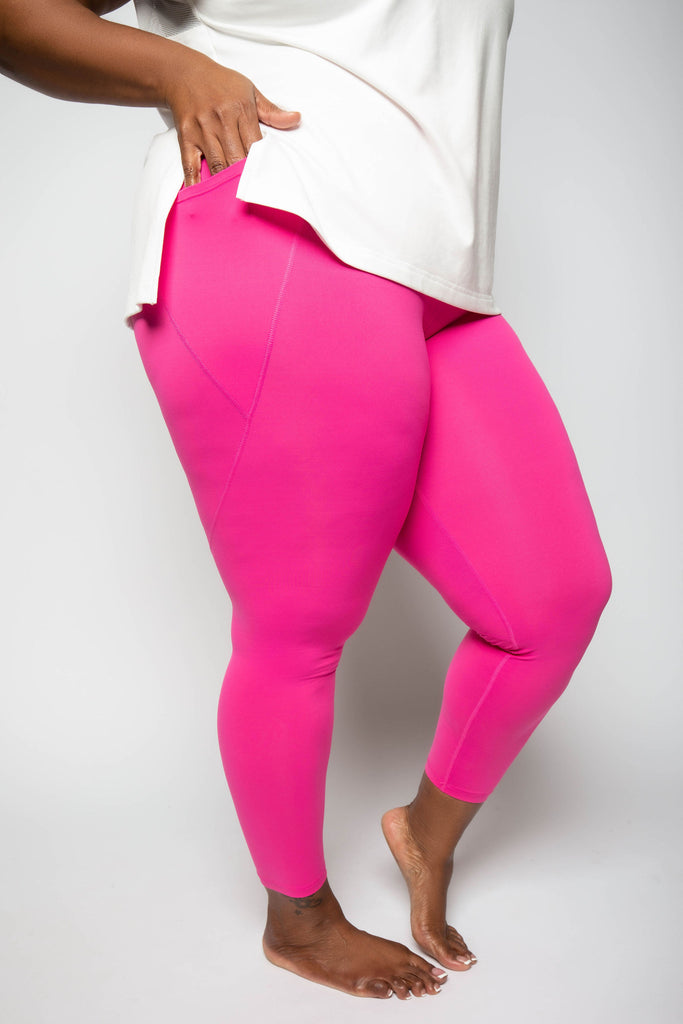 CURVY TAPERED BAND ESSENTIAL SOLID HIGH WAISTED LEGGING Designed by Mono B.