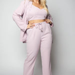 3 PIECE WOVEN PANT SUIT plus-size - AMOUR781