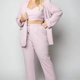 3 PIECE WOVEN PANT SUIT plus-size - AMOUR781
