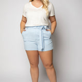 BABY BLUE SHORTS plus-size - AMOUR781
