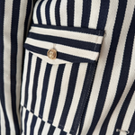 CREAM & NAVY STRIPE BLAZER plus-size - AMOUR781