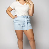 BABY BLUE SHORTS plus-size - AMOUR781