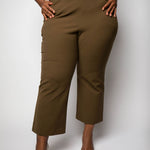 HIGH WAIST CROP FLARE PANT plus-size - AMOUR781