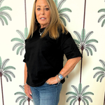 BLACK BOW BACK T-SHIRT plus-size - AMOUR781