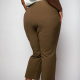 HIGH WAIST CROP FLARE PANT plus-size - AMOUR781