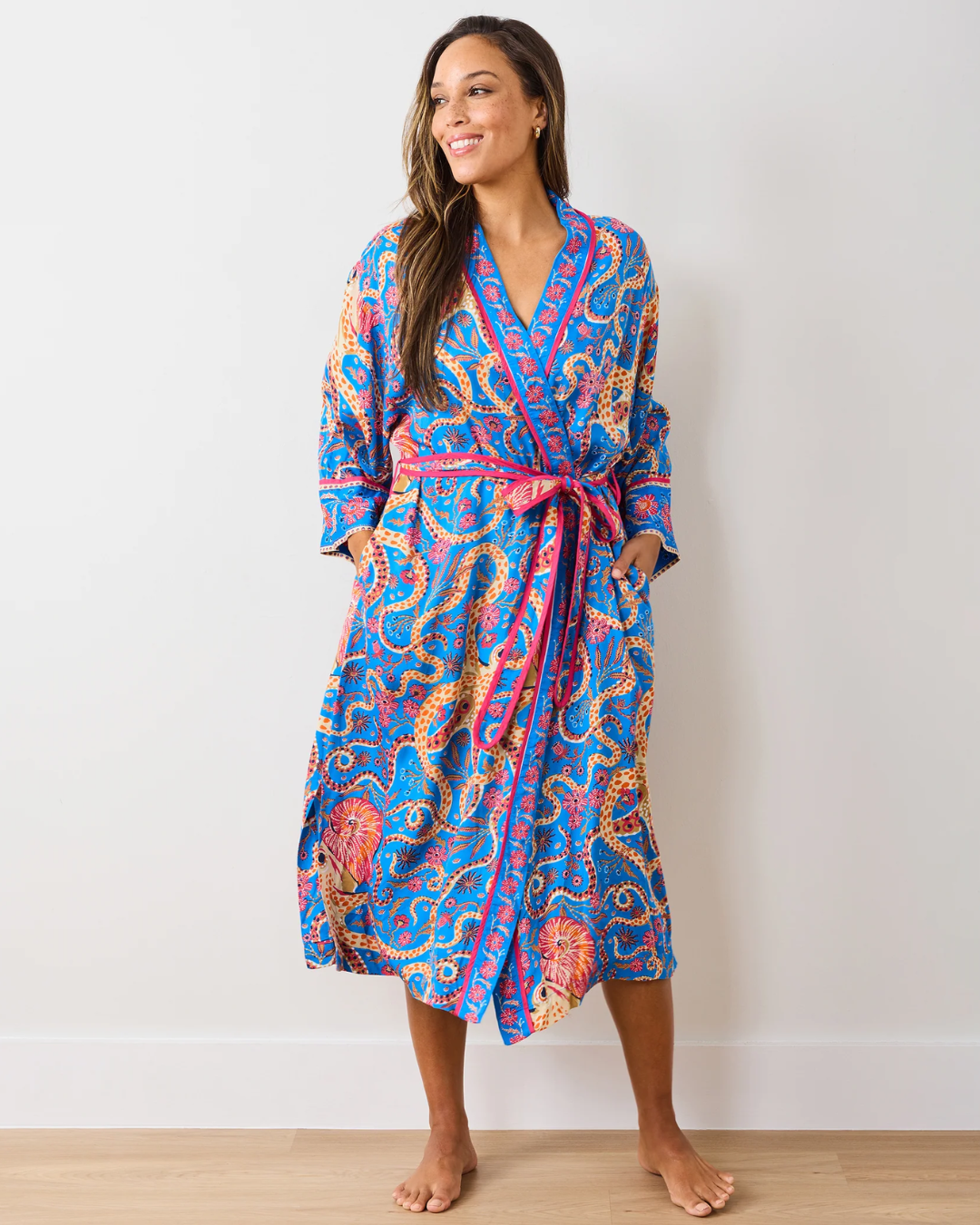 OCTOPUS ISLE SATIN ROBE plus-size - AMOUR781