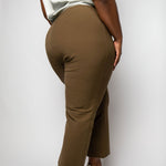 HIGH WAIST CROP FLARE PANT plus-size - AMOUR781