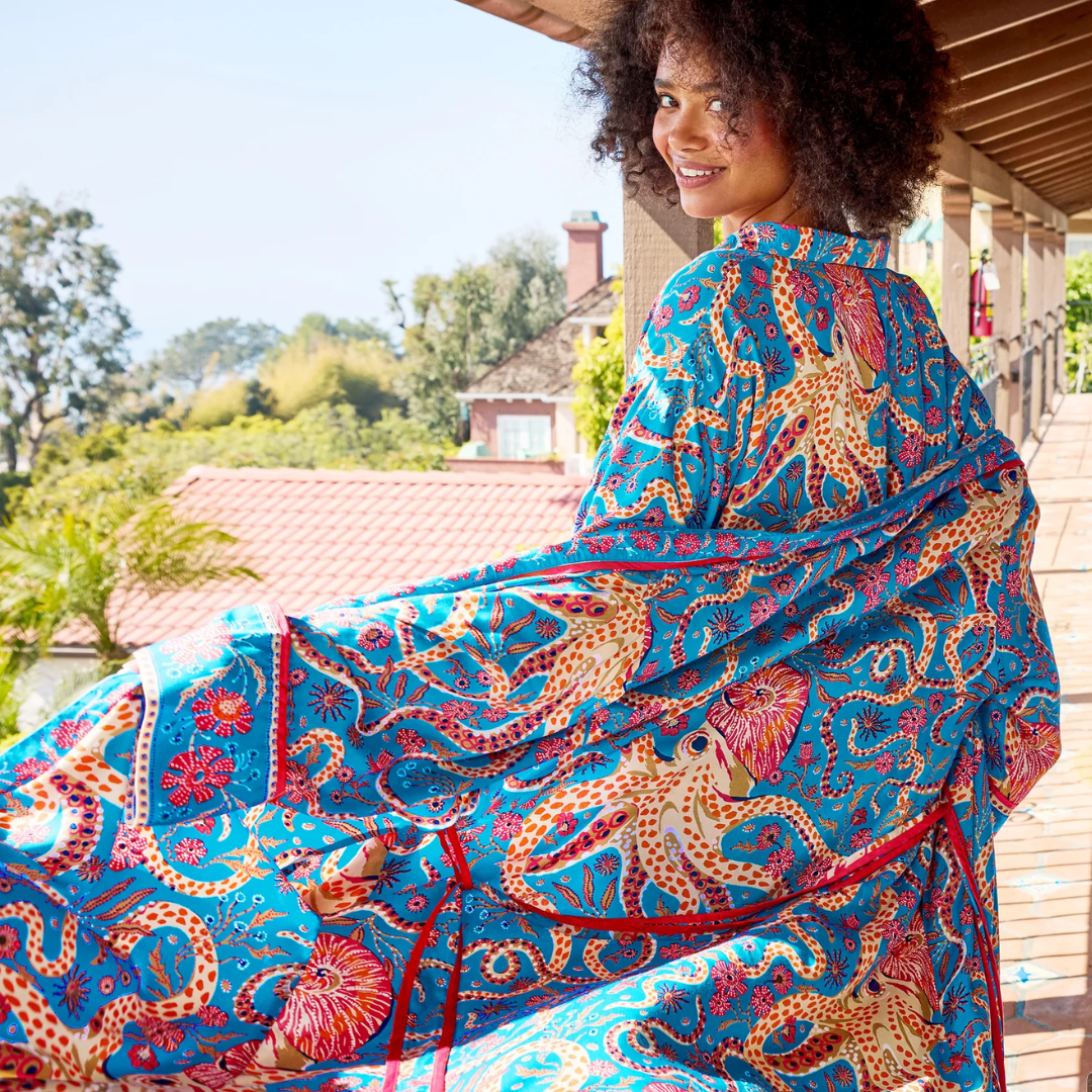 OCTOPUS ISLE SATIN ROBE plus-size - AMOUR781