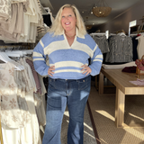 COSMO KNIT JUMPER - Blue/White stripe