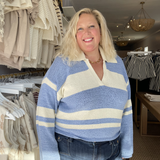 COSMO KNIT JUMPER - Blue/White stripe