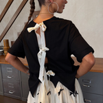 BLACK BOW BACK T-SHIRT plus-size - AMOUR781