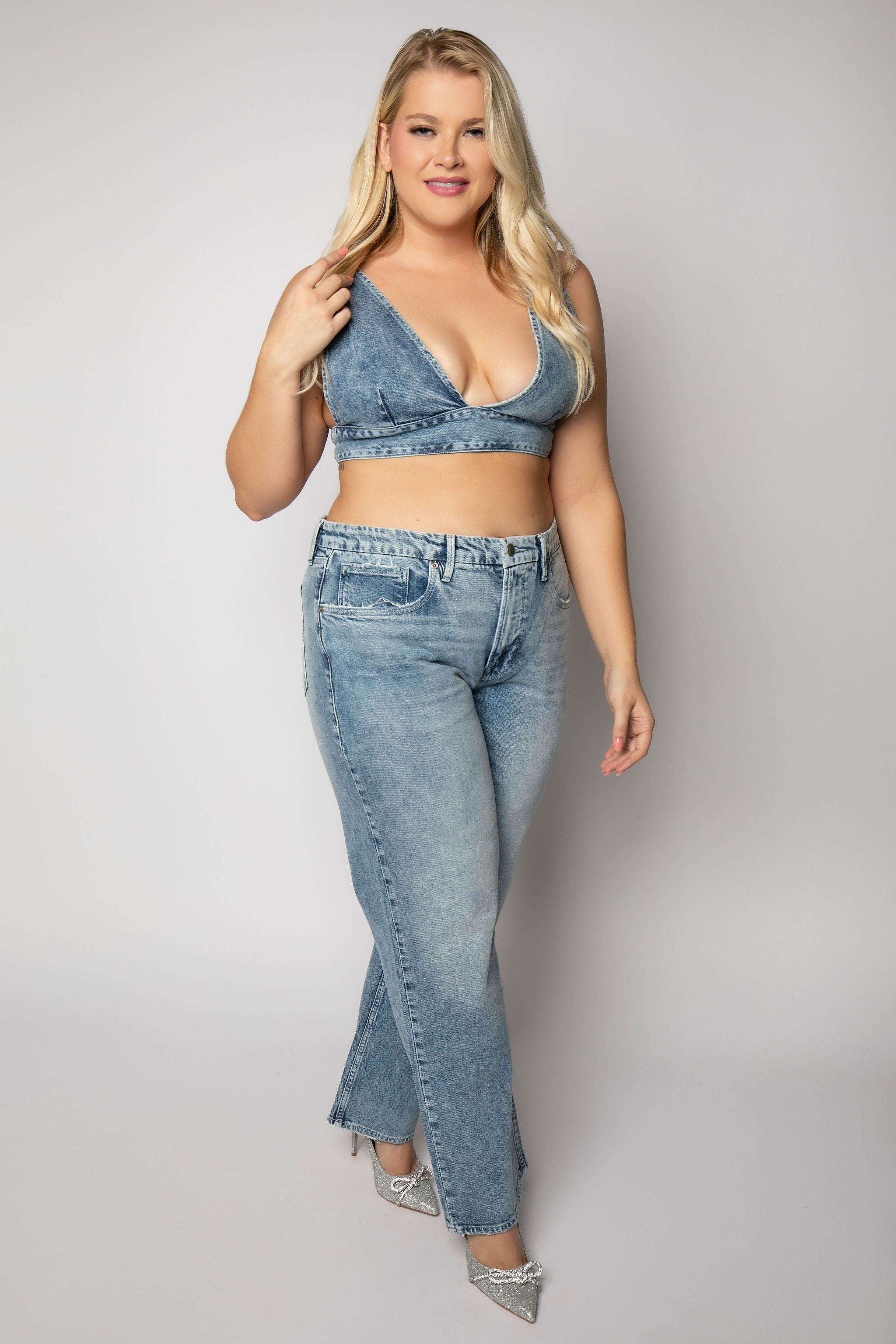 DENIM BRALETTE plus-size - AMOUR781
