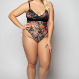 LACE V-NECK BODY SUIT plus-size - AMOUR781