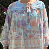 Byron Top- Heron Blue plus-size - AMOUR781
