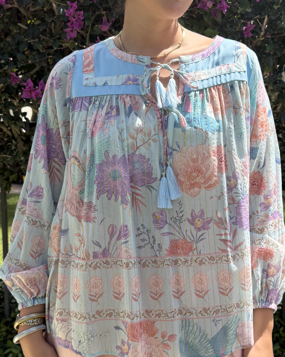 Byron Top- Heron Blue plus-size - AMOUR781