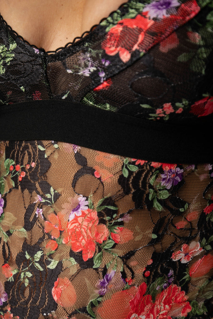 LACE V-NECK BODY SUIT Designed by Kilo Brava.