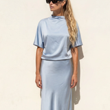 Butter Satin Bat- wing top