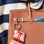 Hand-painted Bow Bookstack Bag Charm + Keychain plus-size - AMOUR781