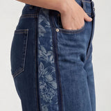 Stride wide leg with Jacquard blocking